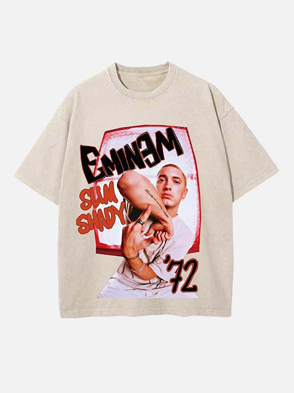 Eminem Print Round Neck T-shirt