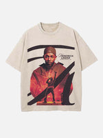 Kendrick Lamar Print Round Neck T-shirt
