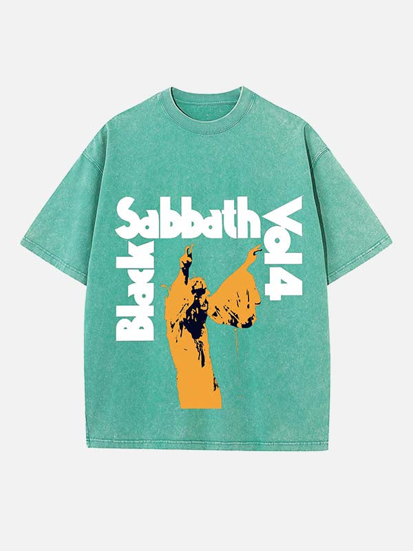 Black Sabbath Print Round Neck T-shirt