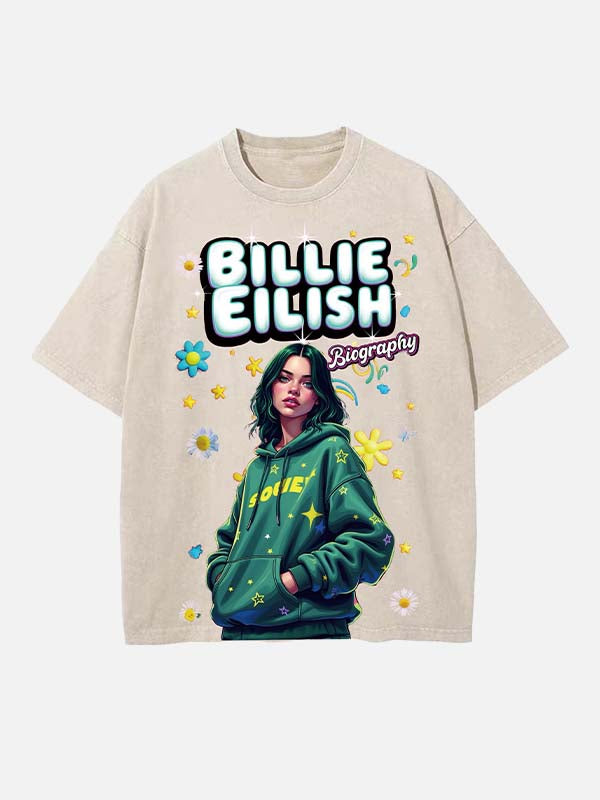 Billie Eilish Print Round Neck T-shirt