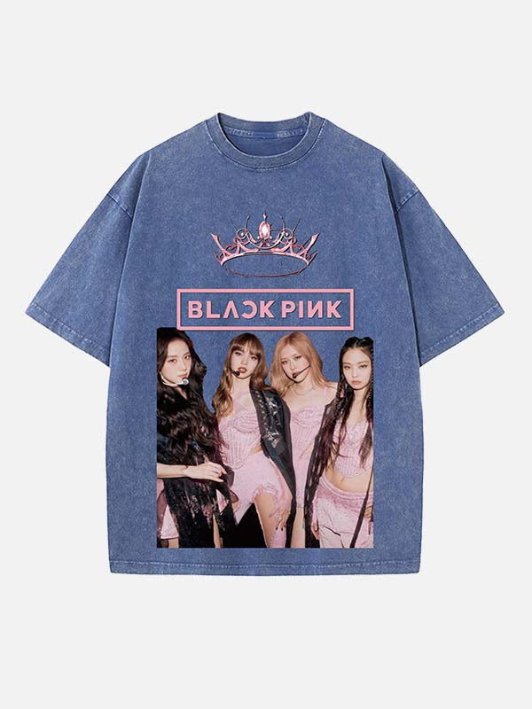 BLACKPINK Print Round Neck T-shirt