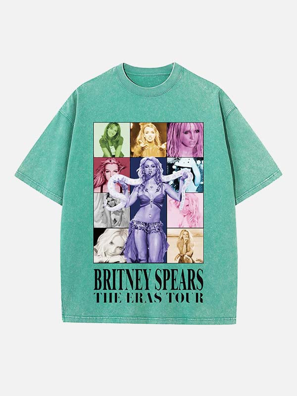 Britney Spears Print Round Neck T-shirt