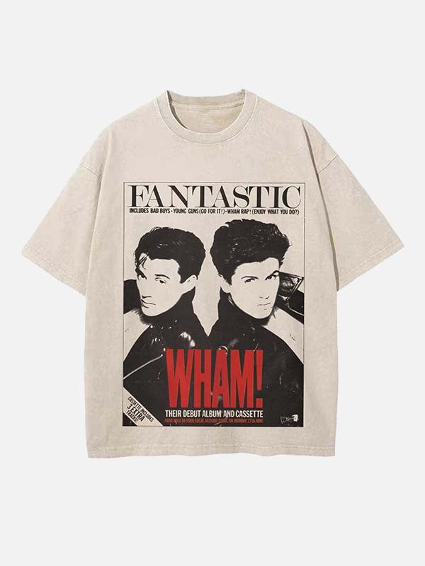 George Michael Wham! Print Round Neck T-shirt