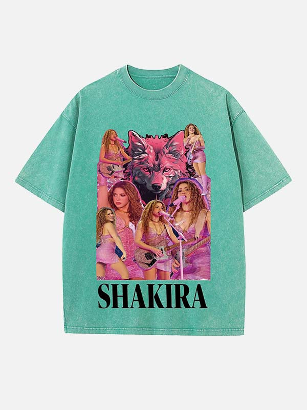 Shakira Print Round Neck T-shirt