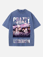 LE SSERAFIM Print Round Neck T-shirt