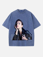 Dua Lipa Print Round Neck T-shirt