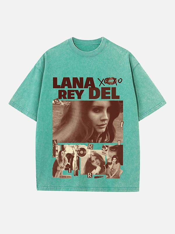Lana Del Rey Print Round Neck T-shirt