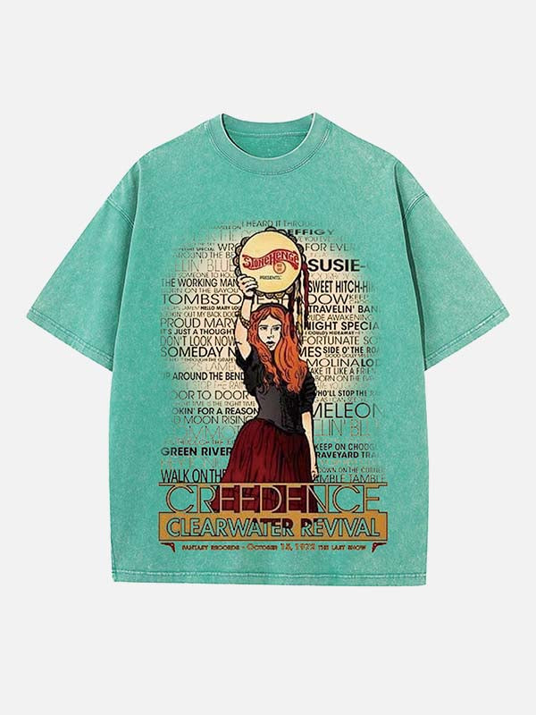 Creedence Clearwater Revival Print Round Neck T-shirt
