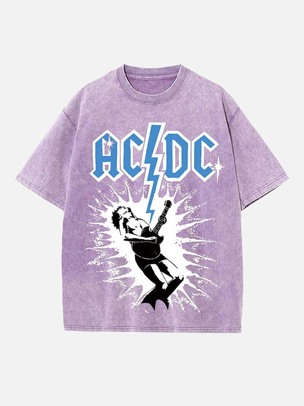AC/DC Print Round Neck T-shirt