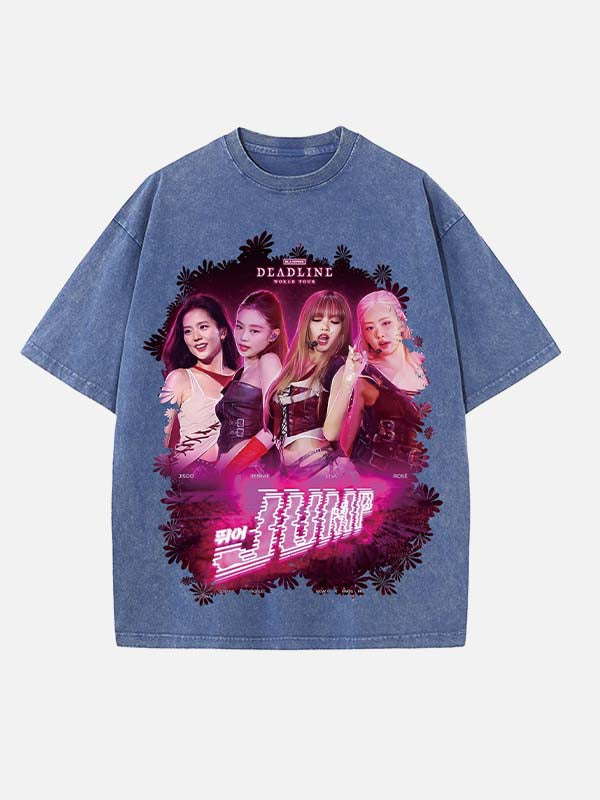 BLACKPINK Print Round Neck T-shirt