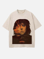 Lady Gaga Print Round Neck T-shirt