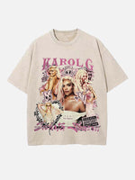 Karol G Print Round Neck T-shirt
