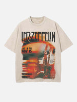 Led Zeppelin Print Round Neck T-shirt