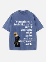 Adele Print Round Neck T-shirt