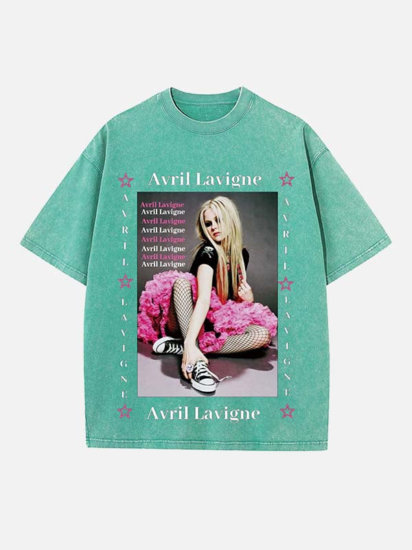 Avril Lavigne Print Round Neck T-shirt