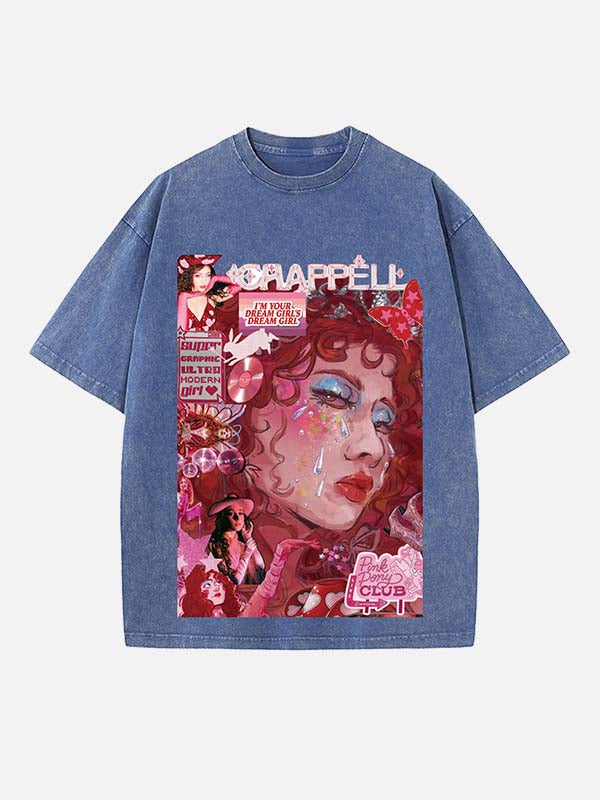 Chappell Roan Print Round Neck T-shirt