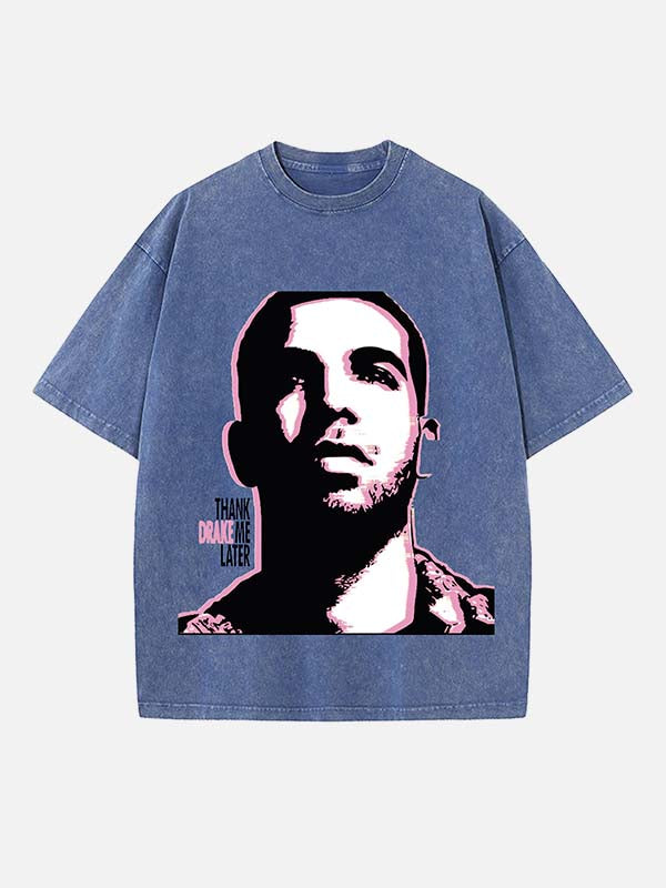 Drake Print Round Neck T-shirt