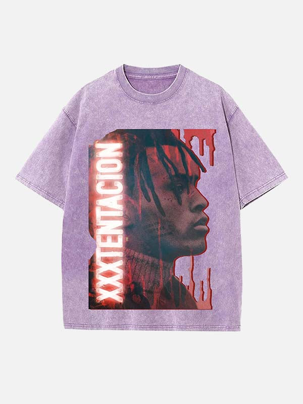 XXXTENTACION Print Round Neck T-shirt