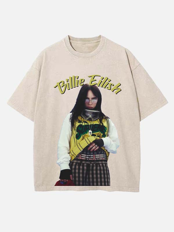 Billie Eilish Print Round Neck T-shirt