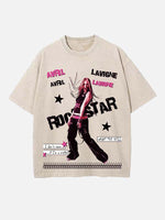 Avril Lavigne Print Round Neck T-shirt