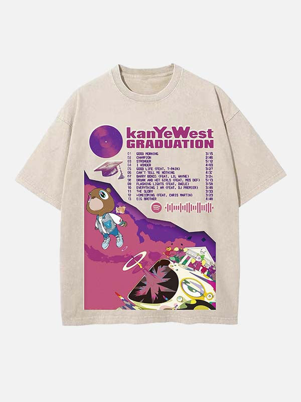 Kanye West Print Round Neck T-shirt
