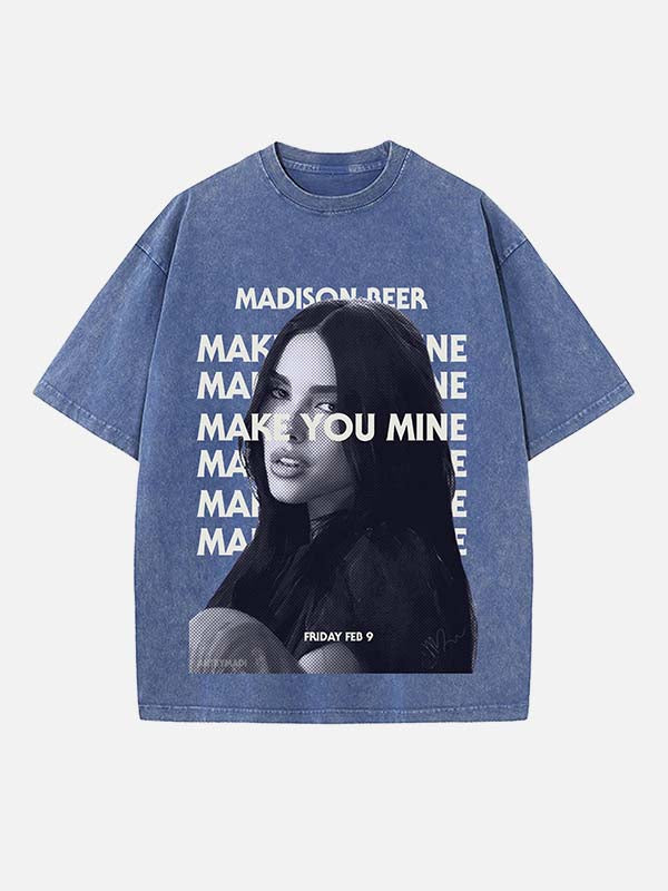 Madison Beer Print Round Neck T-shirt