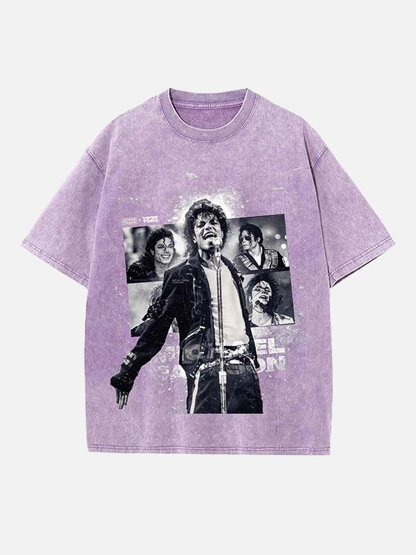 Michael Jackson Print Round Neck T-shirt