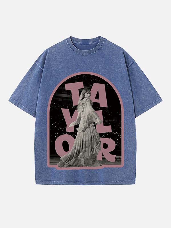 Taylor Swift Print Round Neck T-shirt