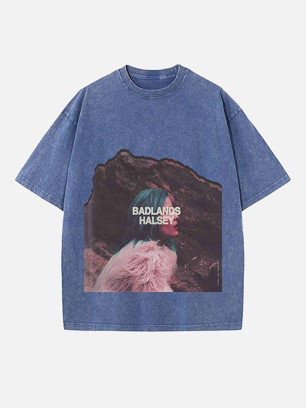 Halsey Print Round Neck T-shirt