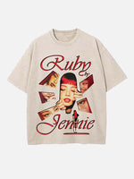 BLACKPINK Jennie Print Round Neck T-shirt