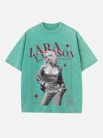 Zara Larsson Print Round Neck T-shirt