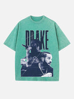 Drake Print Round Neck T-shirt