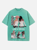 Britney Spears Print Round Neck T-shirt