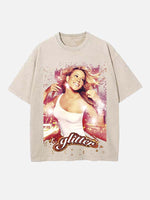 Mariah Carey Print Round Neck T-shirt