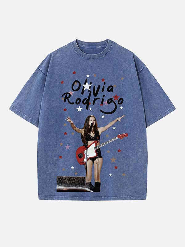 Olivia Rodrigo Print Round Neck T-shirt