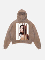 Dua Lipa Print Slant Pockets Hoodie