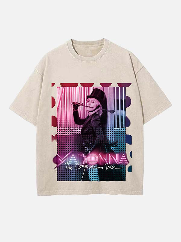 Madonna Print Round Neck T-shirt