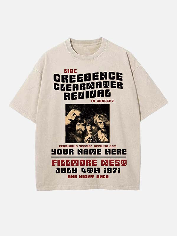 Creedence Clearwater Revival Print Round Neck T-shirt