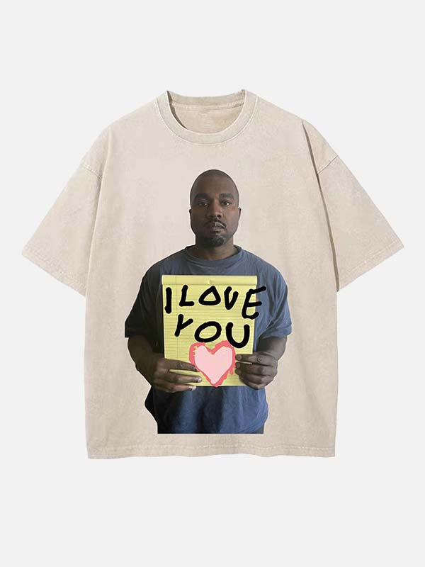 Kanye West Print Round Neck T-shirt