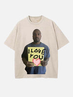 Kanye West Print Round Neck T-shirt