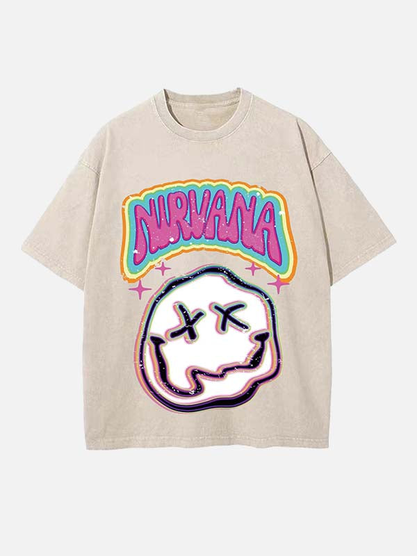 NIRVANA Print Round Neck T-shirt