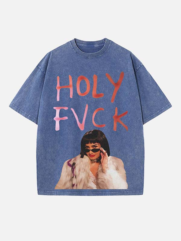 Demi Lovato Print Round Neck T-shirt