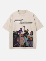 Post Malone Print Round Neck T-shirt