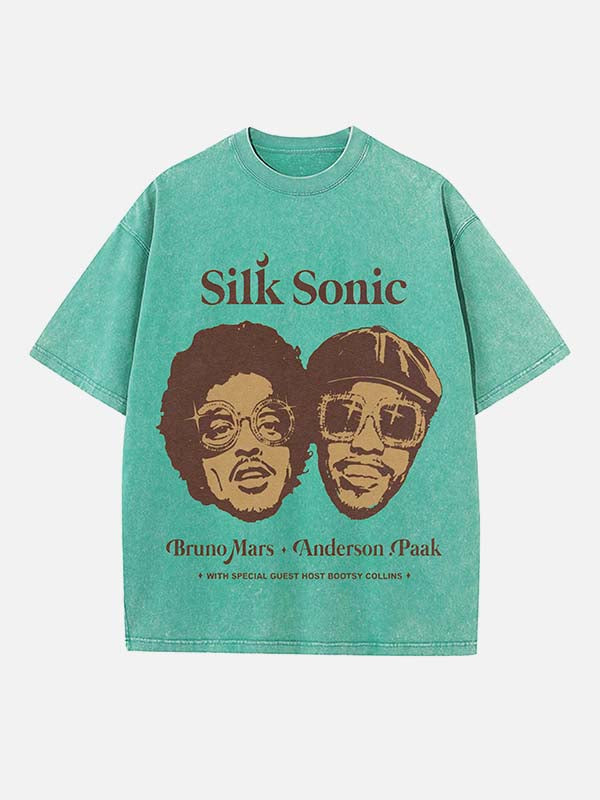 Bruno Mars Print Round Neck T-shirt