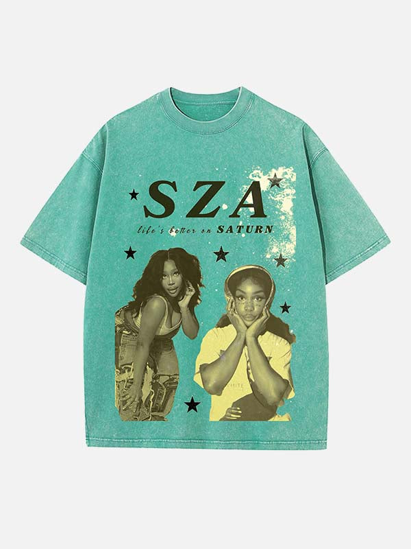 SZA Print Round Neck T-shirt