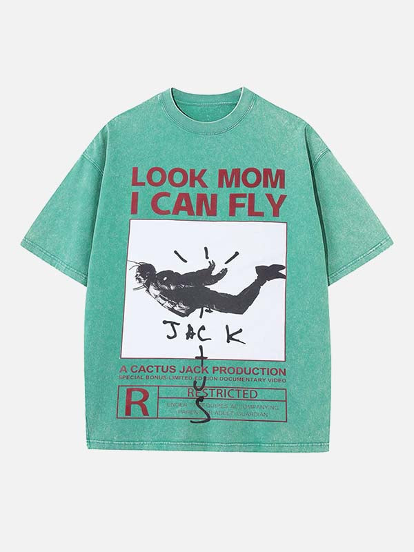 Travis Scott Print Round Neck T-shirt