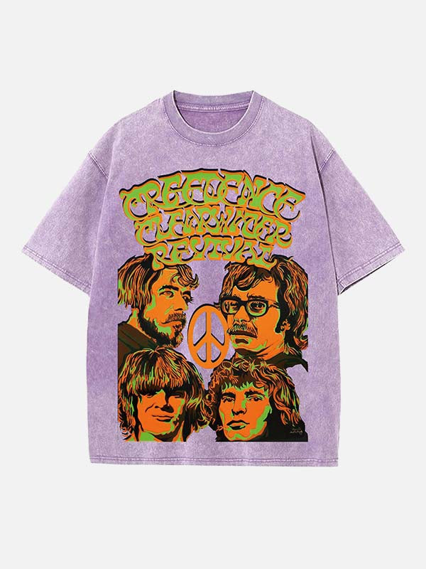Creedence Clearwater Revival Print Round Neck T-shirt