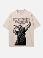 Post Malone Print Round Neck T-shirt
