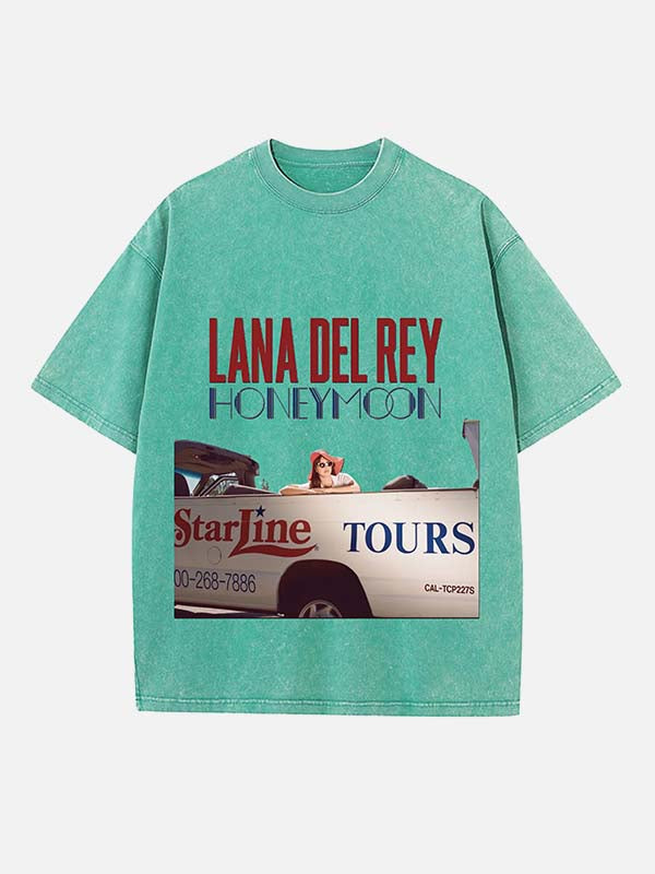 Lana Del Rey Print Round Neck T-shirt