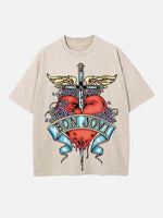 Bon Jovi Print Round Neck T-shirt